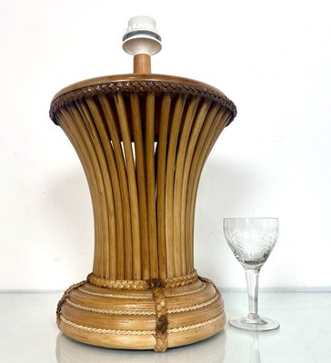 Vintage Bamboo Table Lamp, Italy, 1970s-WZZ-971673