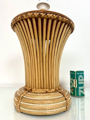 Vintage Bamboo Table Lamp, Italy, 1970s-WZZ-971673