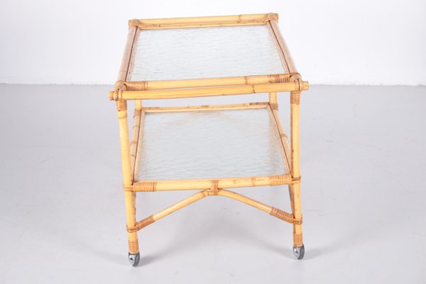 Vintage Bamboo Trolley and Serving Trolley, 1960s-EZZ-928418