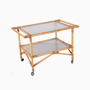 Vintage Bamboo Trolley and Serving Trolley, 1960s-EZZ-928418