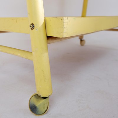 Vintage Bar Cart in Yellow Lacquered Wood-NYF-2018939