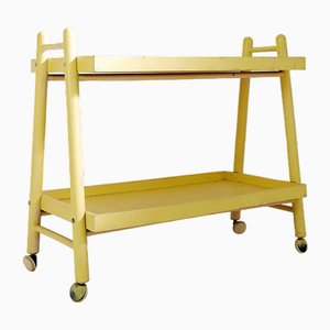 Vintage Bar Cart in Yellow Lacquered Wood-NYF-2018939