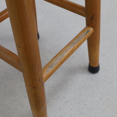 Vintage Bar Stool in Wood, 1970s, Set of 4-RZV-2034014