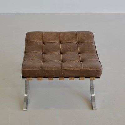 Vintage Barcelona Chair & Footstool from Knoll Inc. / Knoll International, Early 1970s, Set of 2-INL-961088