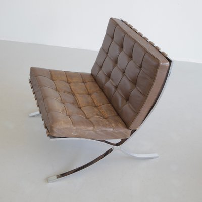 Vintage Barcelona Chair & Footstool from Knoll Inc. / Knoll International, Early 1970s, Set of 2-INL-961088