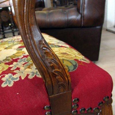 Vintage Baroque Style Embroidered Armchairs, Set of 2-YGE-580458