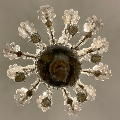 Vintage Baroque Style Gold and Murano Glass Chandelier, 1930s-HWV-584476