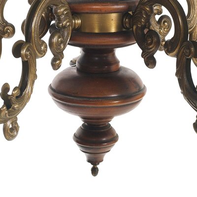 Vintage Baroque Style Lacquered Walnut and Walnut Ceiling Lamp, 1950s-NJV-715421