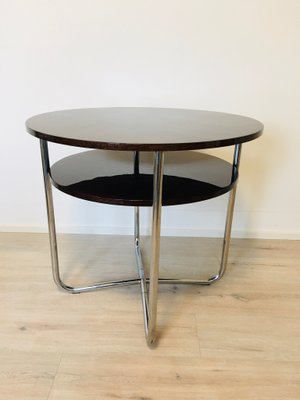 Vintage Bauhaus Czech Chrome Coffee Table, 1930s-YNX-625528