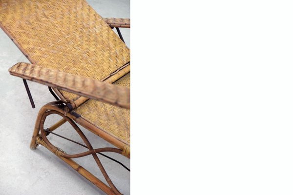 Vintage Bauhaus Rattan Chair with Ottoman by Erich Dieckmann, 1930s, Set of 2-ZAA-746022