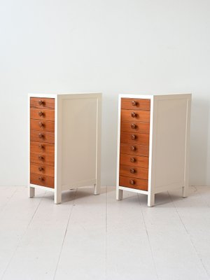 Vintage Bedside Tables with Drawers, 1960s, Set of 2-QWP-2042020