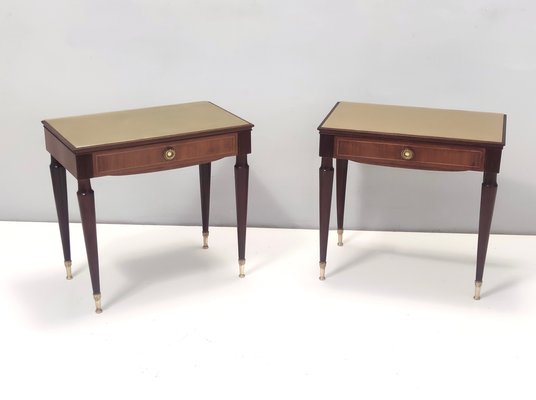 Vintage Beech and Ebonized Walnut Nightstands by Paolo Buffa, 1950s, Set of 2-JPQ-2020534