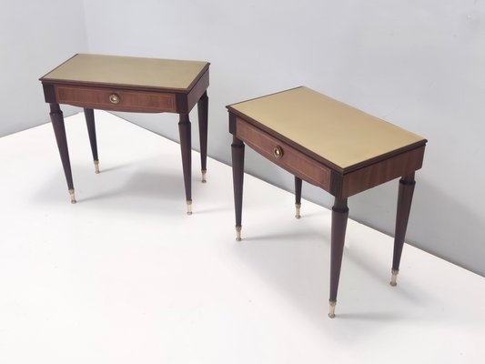 Vintage Beech and Ebonized Walnut Nightstands by Paolo Buffa, 1950s, Set of 2-JPQ-2020534