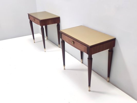 Vintage Beech and Ebonized Walnut Nightstands by Paolo Buffa, 1950s, Set of 2-JPQ-2020534