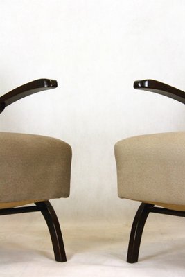 Vintage Beech Armchairs by Jindřich Halabala, 1940s, Set of 2-WVS-1176619