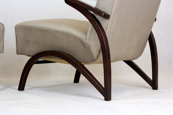 Vintage Beech Armchairs by Jindřich Halabala, 1940s, Set of 2-WVS-1176619