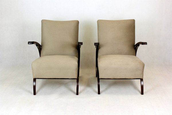 Vintage Beech Armchairs by Jindřich Halabala, 1940s, Set of 2-WVS-1176619