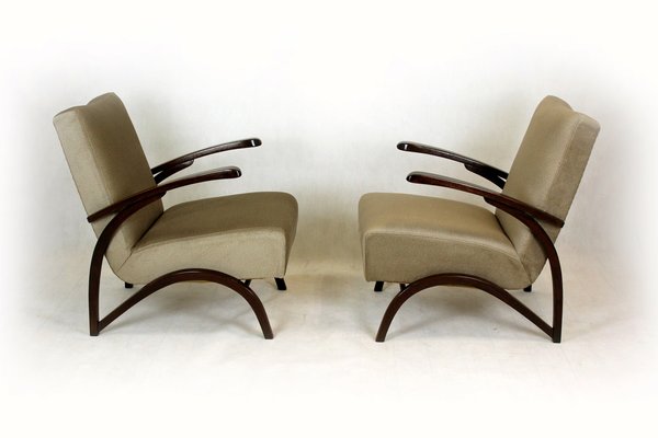 Vintage Beech Armchairs by Jindřich Halabala, 1940s, Set of 2-WVS-1176619