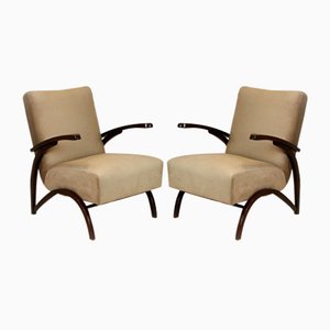 Vintage Beech Armchairs by Jindřich Halabala, 1940s, Set of 2-WVS-1176619