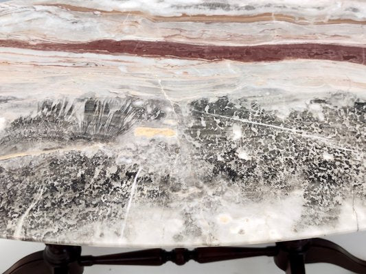 Vintage Beech Coffee Table with Oval Red Onyx Top attributed to Paolo Buffa, 1950s-JPQ-1823880