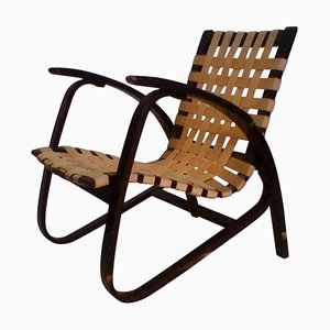 Vintage Beechwood Lounge Chair by Jan Vaněk, 1930s-TZ-602138