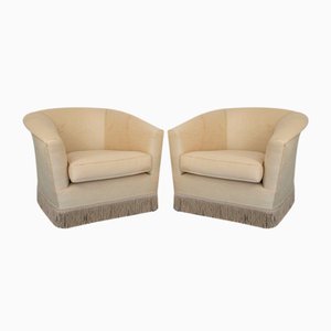 Vintage Beige Fabric Lounge Chairs, 1950s, Set of 2-ZLY-724909