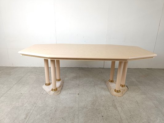 Vintage Beige Lacquered Dining Table, 1970s-IRH-1790346