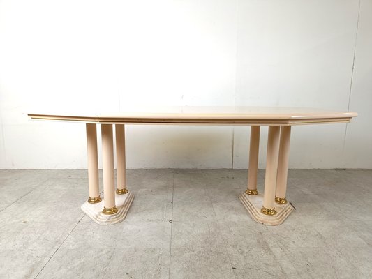 Vintage Beige Lacquered Dining Table, 1970s-IRH-1790346