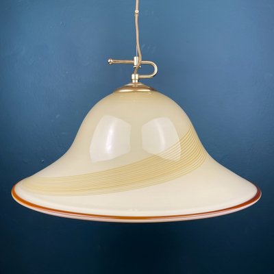 Vintage Beige Murano Glass Pendant Lamp from De Majo, Italy, 1970s-WQC-1133120