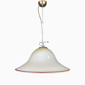 Vintage Beige Murano Glass Pendant Lamp from De Majo, Italy, 1970s-WQC-1133120