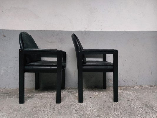 Vintage Belgian Black Dining Chairs, 1980, Set of 4-AIF-1801446