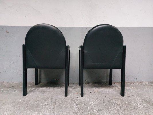 Vintage Belgian Black Dining Chairs, 1980, Set of 4-AIF-1801446