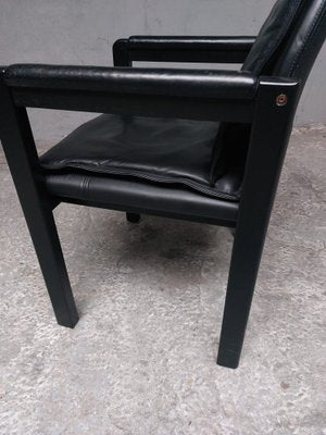 Vintage Belgian Black Dining Chairs, 1980, Set of 4-AIF-1801446