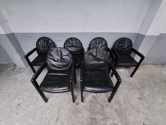 Vintage Belgian Black Dining Chairs, 1980, Set of 4-AIF-1801446