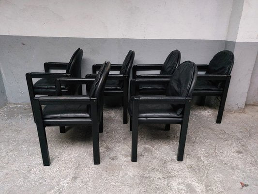 Vintage Belgian Black Dining Chairs, 1980, Set of 4-AIF-1801446