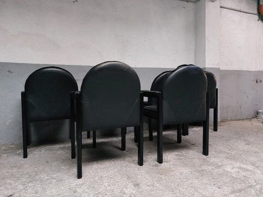 Vintage Belgian Black Dining Chairs, 1980, Set of 4-AIF-1801446