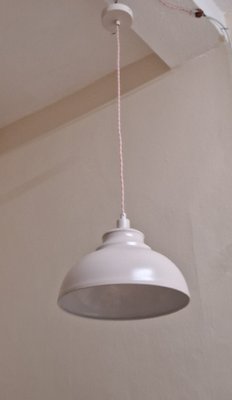 Vintage Belgian Ceiling Lamp in Pink Painted Sheet Metal by Lucide-HOI-2018230