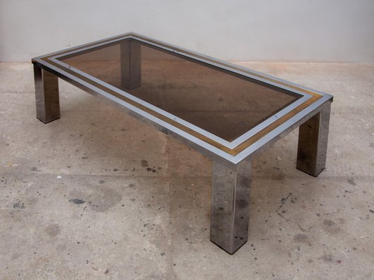 Vintage Belgian Rectangular Coffee Table from Belgo Chrome, 1980-KL-1769266