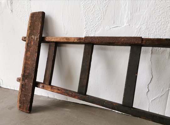 Vintage Belgian Wooden Ladder, 1940s-FW-666759