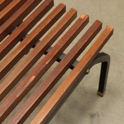 Vintage Bench in Teak, Metal & Brass, 1960s-VMM-1724876