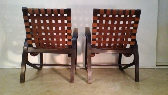 Vintage Bent Beechwood Armchairs by Jan Vaněk, 1930s, Set of 2-TZ-602135