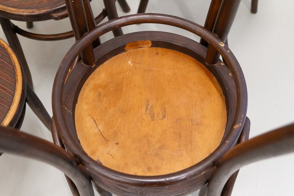 Vintage Bentwood Bistro Chairs from Fischel 1920s. Set of 6-WIX-1777549