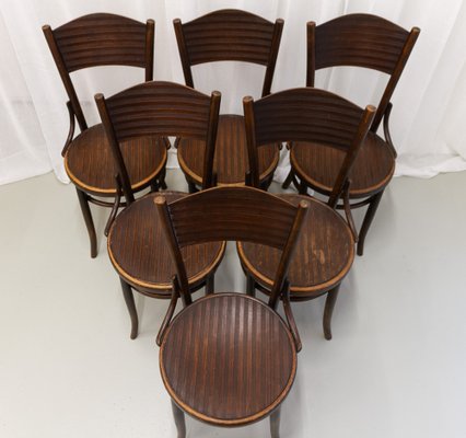 Vintage Bentwood Bistro Chairs from Fischel 1920s. Set of 6-WIX-1777549