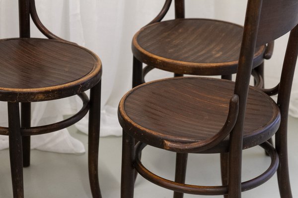 Vintage Bentwood Bistro Chairs from Fischel 1920s. Set of 6-WIX-1777549