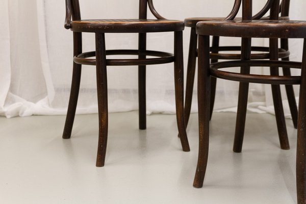 Vintage Bentwood Bistro Chairs from Fischel 1920s. Set of 6-WIX-1777549