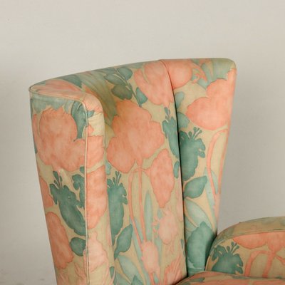 Vintage Bergère Armchairs in Fabric, Italy, 1950s, Set of 2-VMM-2033323