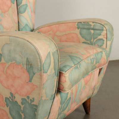 Vintage Bergère Armchairs in Fabric, Italy, 1950s, Set of 2-VMM-2033323