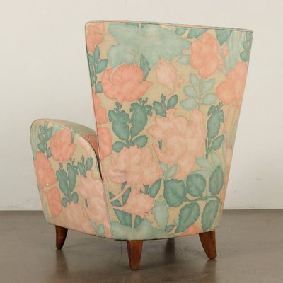 Vintage Bergère Armchairs in Fabric, Italy, 1950s, Set of 2-VMM-2033323