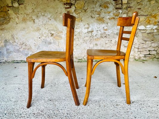 Vintage Bistro Chairs by Baumann, 1950s, Set of 2-OJT-2027120