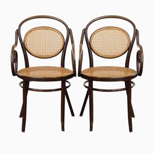 Vintage Bistro Chairs with Armrests from Thonet, Set of 2-HPP-2023275